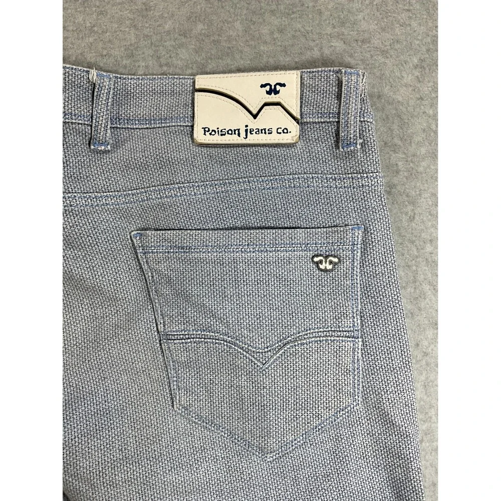 Poison Jeans Berlin Fit Slim Leg Low Rise Blue Textured Denim Mens 38x28 1758